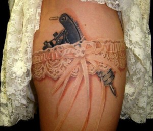 Tattoo Gun and Garter Tattoo